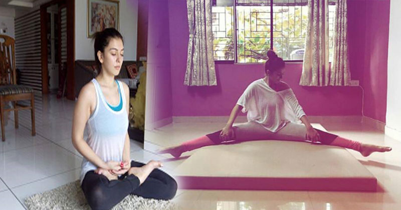 South-Indian-Celebrity-who-practice-yoga-regularly--Hansika-Motwani