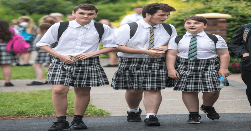 boys in skirt