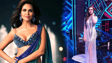 Esha-Gupta-Looks-Super-Hot-in-Silver-Bling-Dress